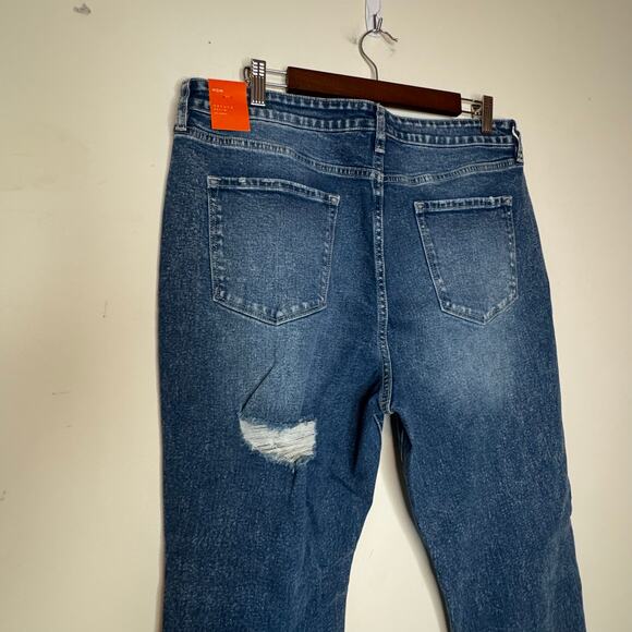 Nature Denim Distressed Mom Jeans Stone Wash NWT Size 32 High Rise - Picture 6 of 9